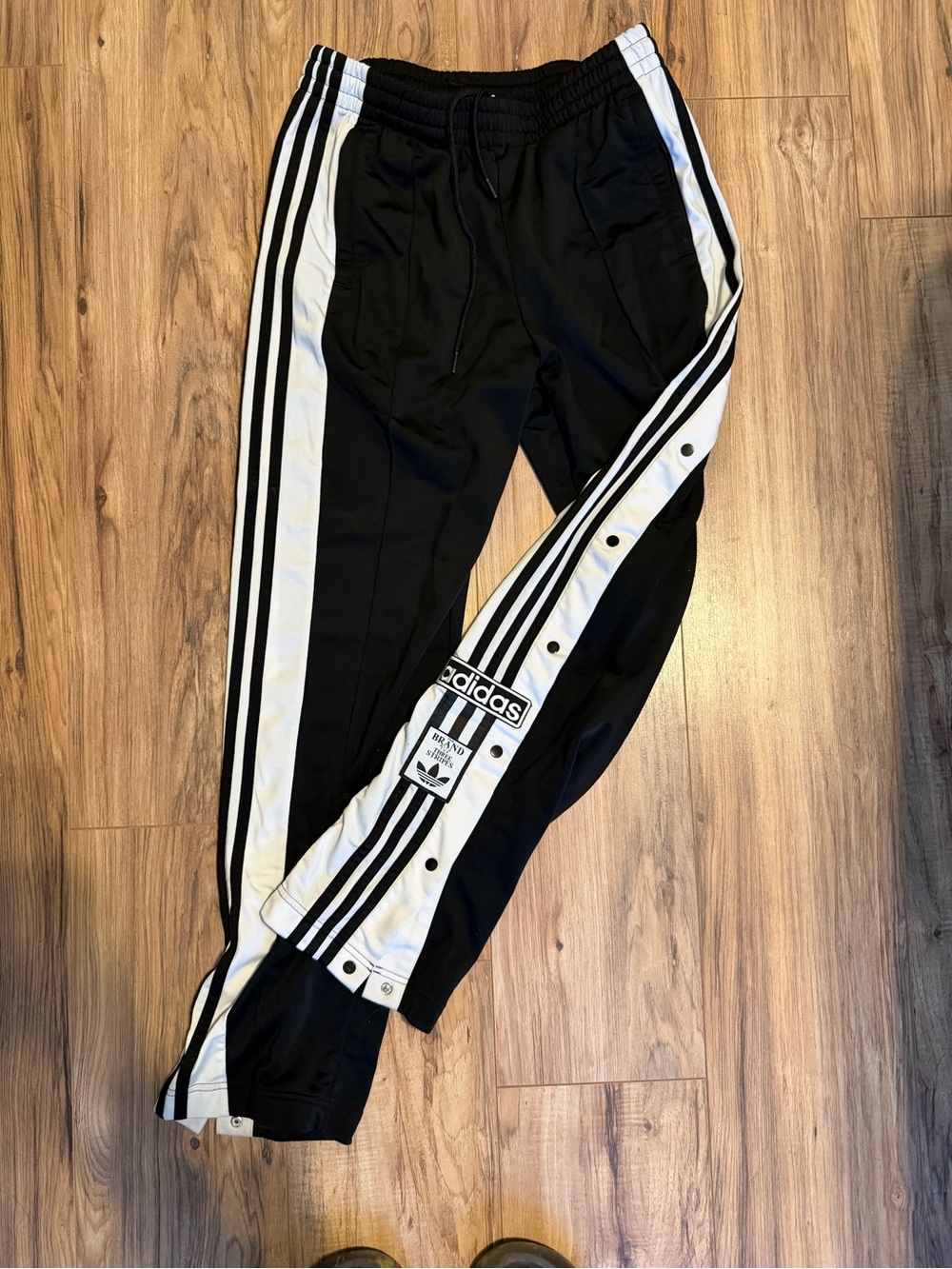 adidas Black & White Snap-Track Joggers